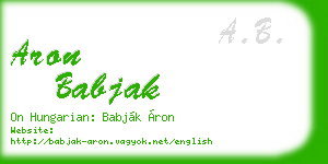 aron babjak business card