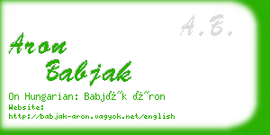 aron babjak business card